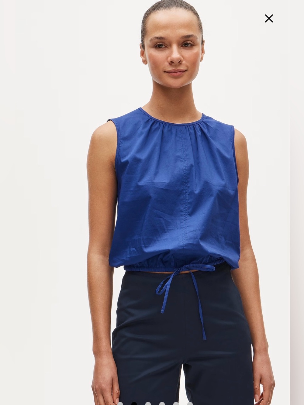J. Crew Drawstring-waist top in sateen cotton